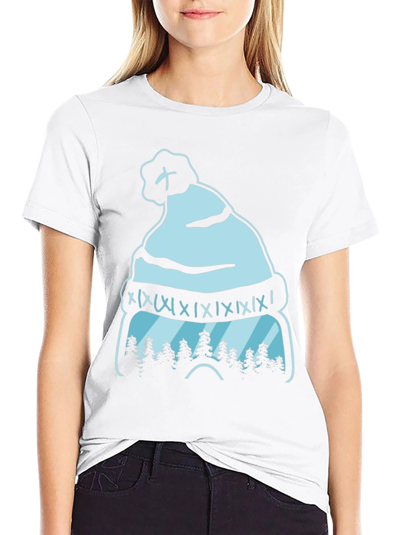 Winter Beanie Forest Graphic Tee