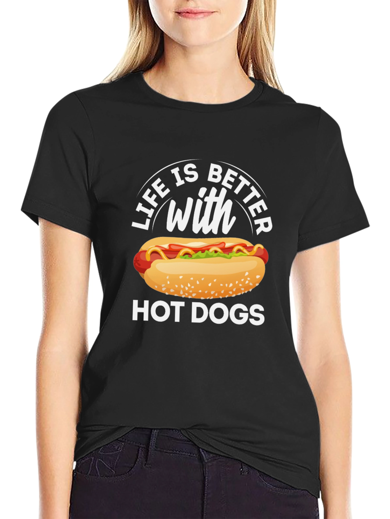 Life Is Better With Hot Dogs Graphic Tee