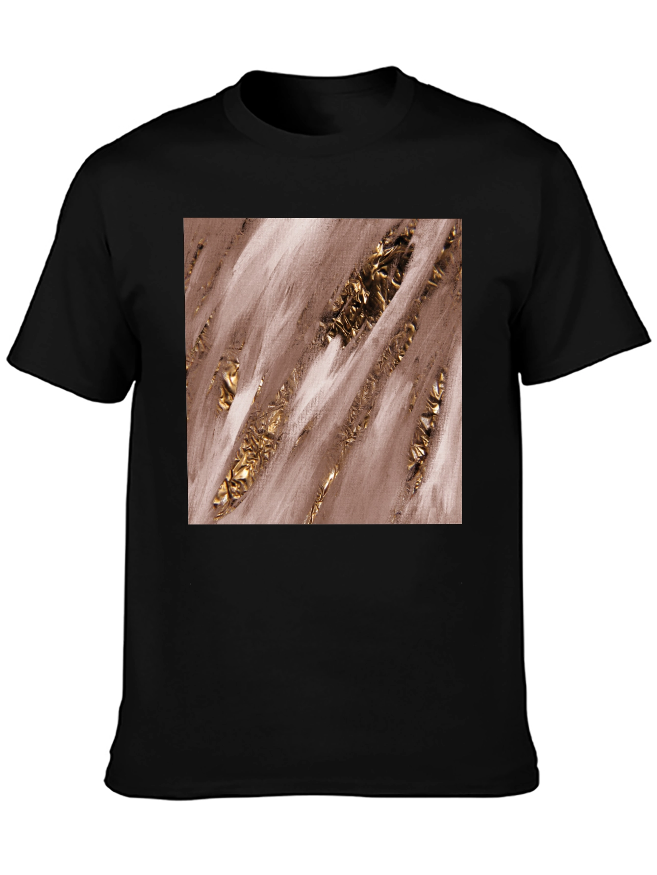 Abstract Gold Streaks Graphic Tee