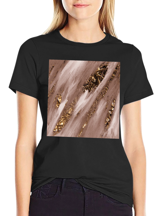 Abstract Gold Streaks Graphic Tee