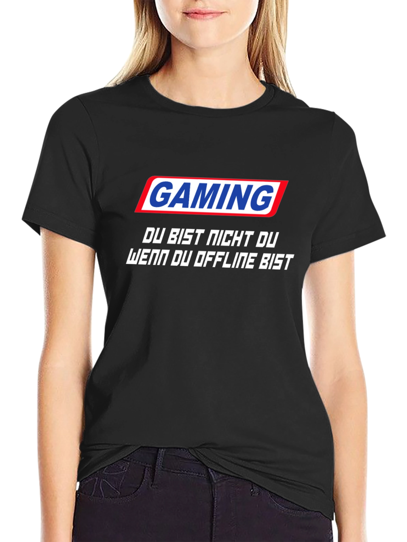 Gaming Slogan Black T-Shirt - Stay Online!