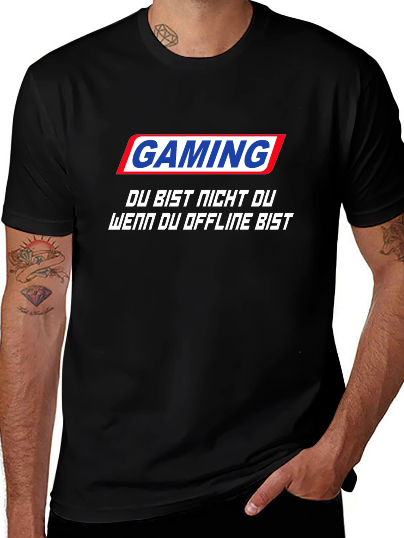 Gaming Slogan Black T-Shirt - Stay Online!