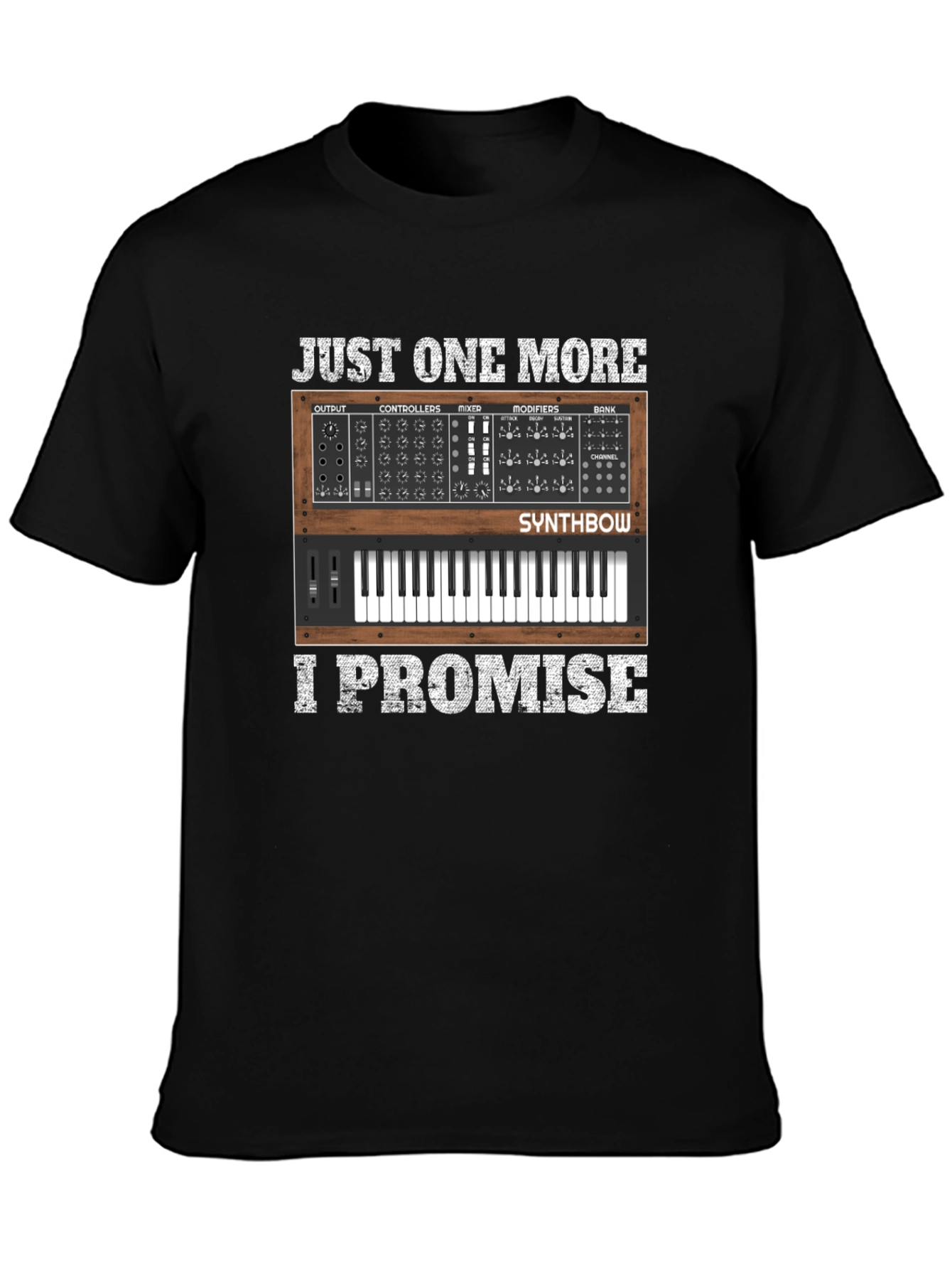 Just One More Synthbow Black T-Shirt