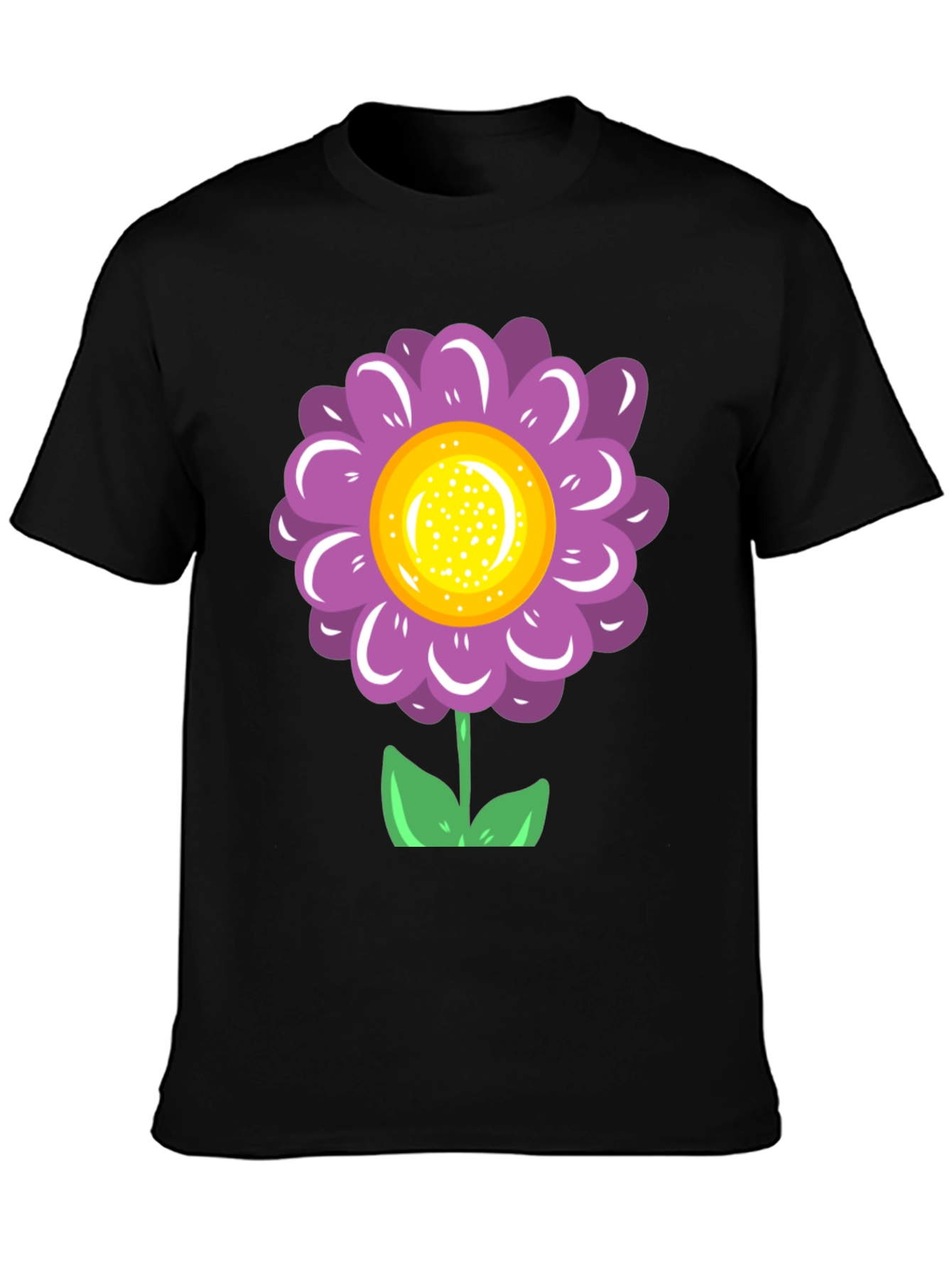 Flower Power T-Shirt - Black Cotton Tee