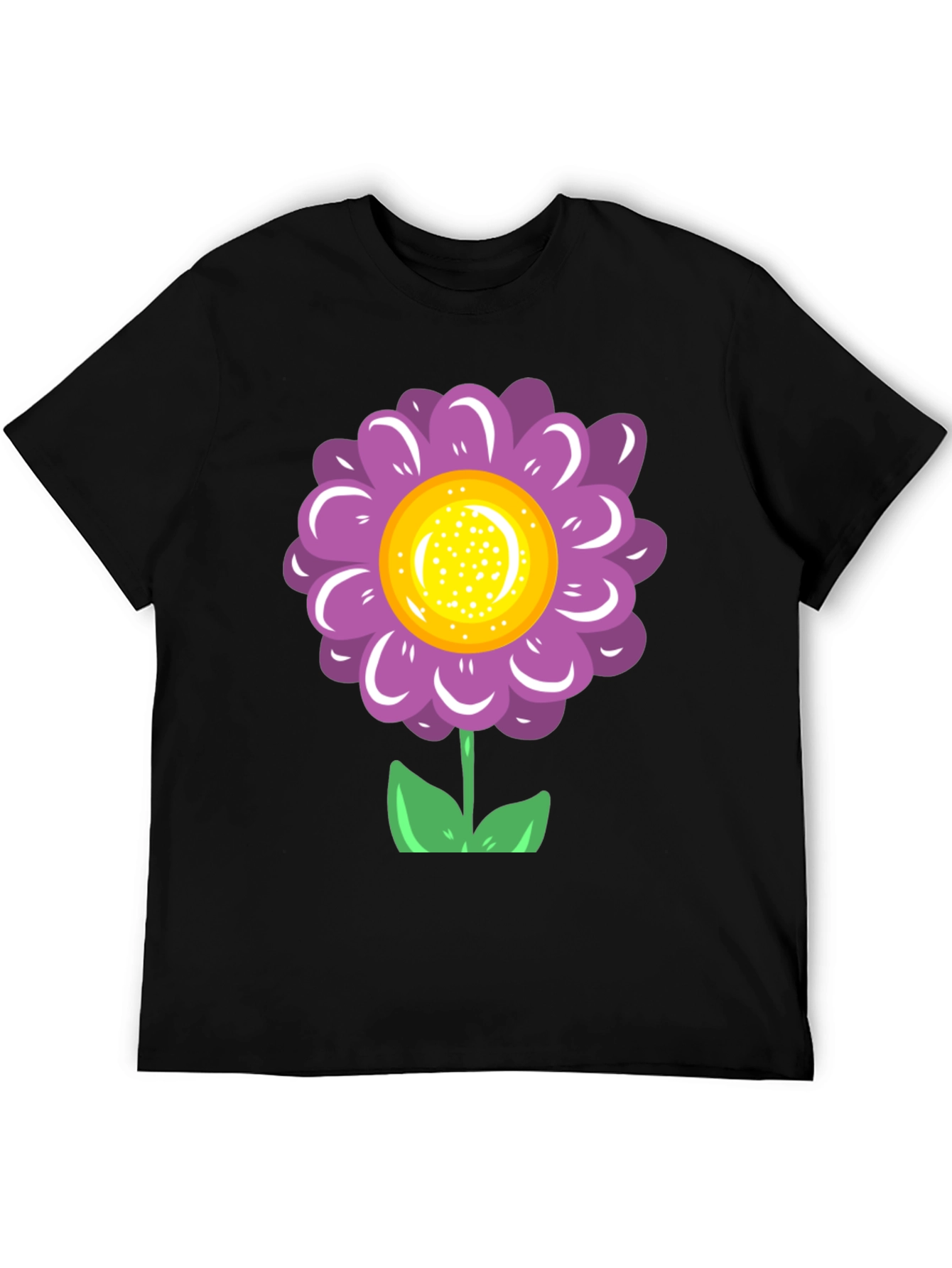 Flower Power T-Shirt - Black Cotton Tee