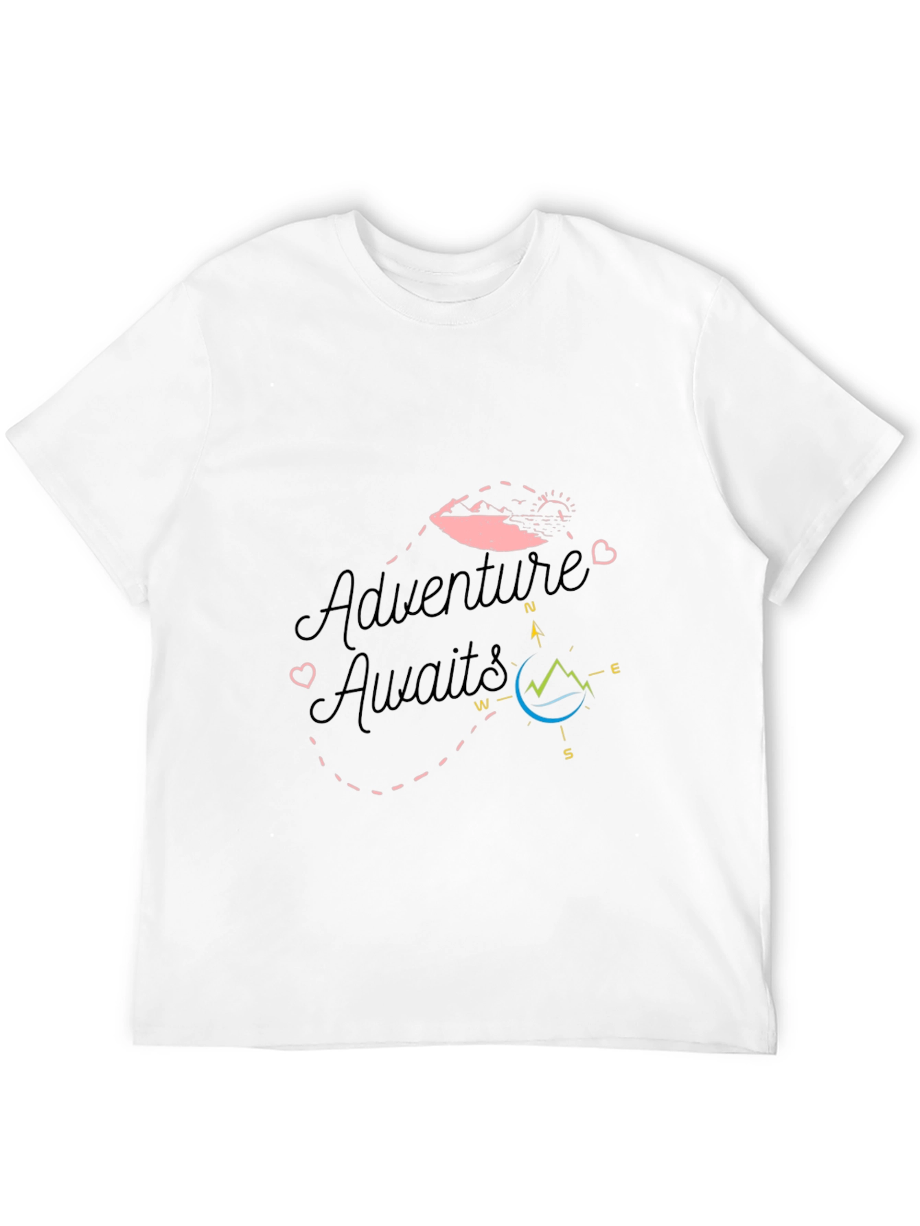 Adventure Awaits Black Graphic T-Shirt