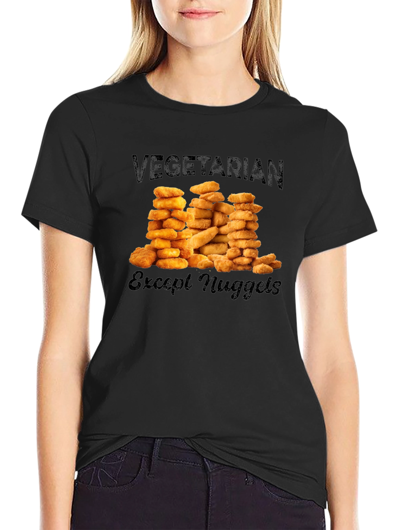 Vegetarian Except Nuggets Graphic T-Shirt