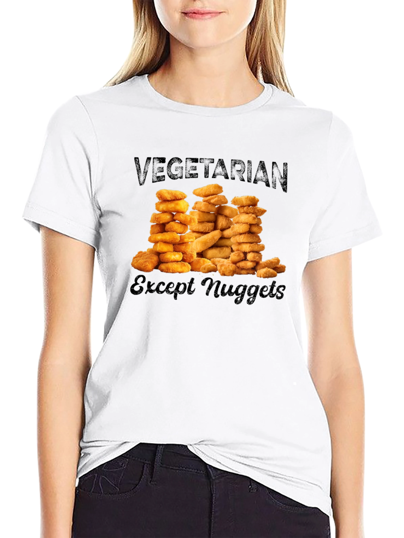 Vegetarian Except Nuggets Graphic T-Shirt