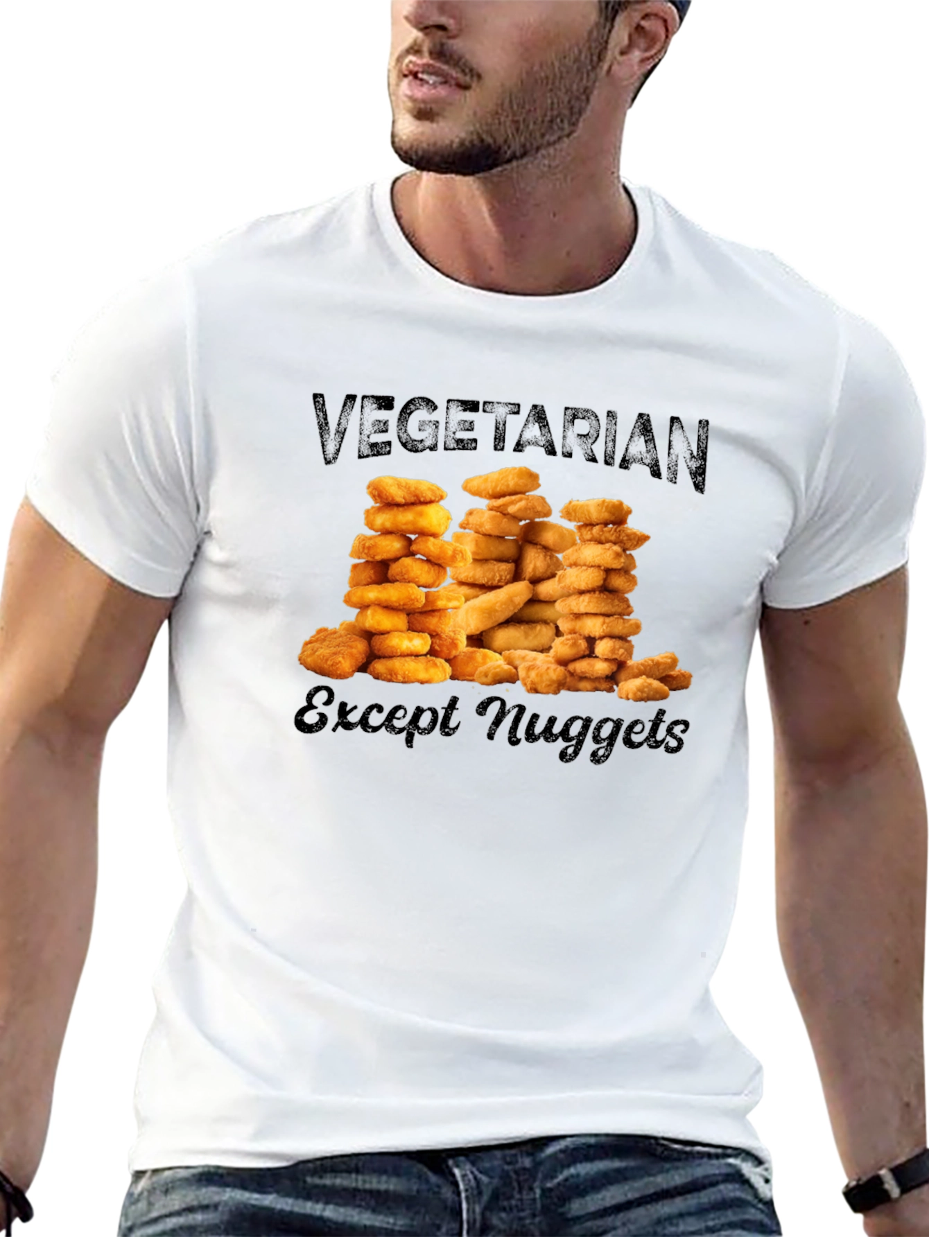 Vegetarian Except Nuggets Graphic T-Shirt