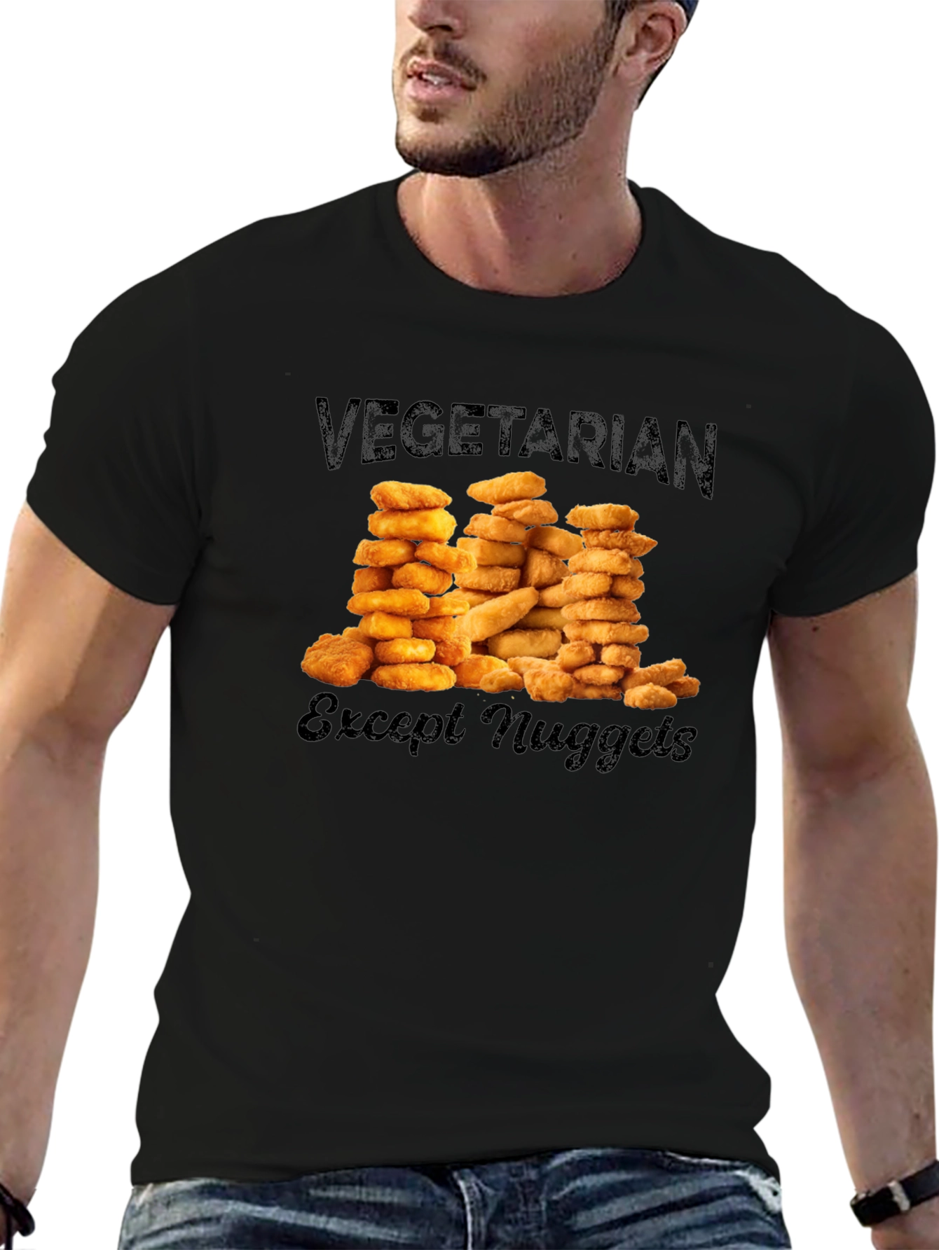 Vegetarian Except Nuggets Graphic T-Shirt