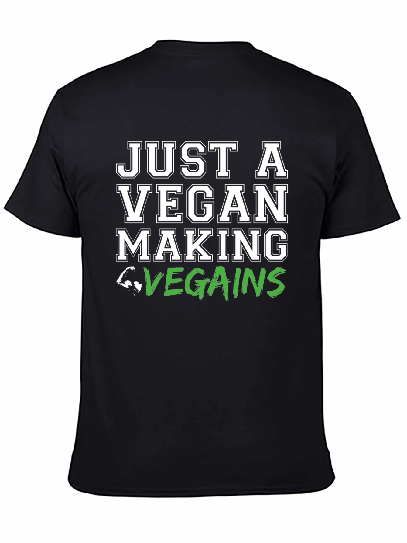 Vegan Gains T-Shirt - Black Graphic Tee