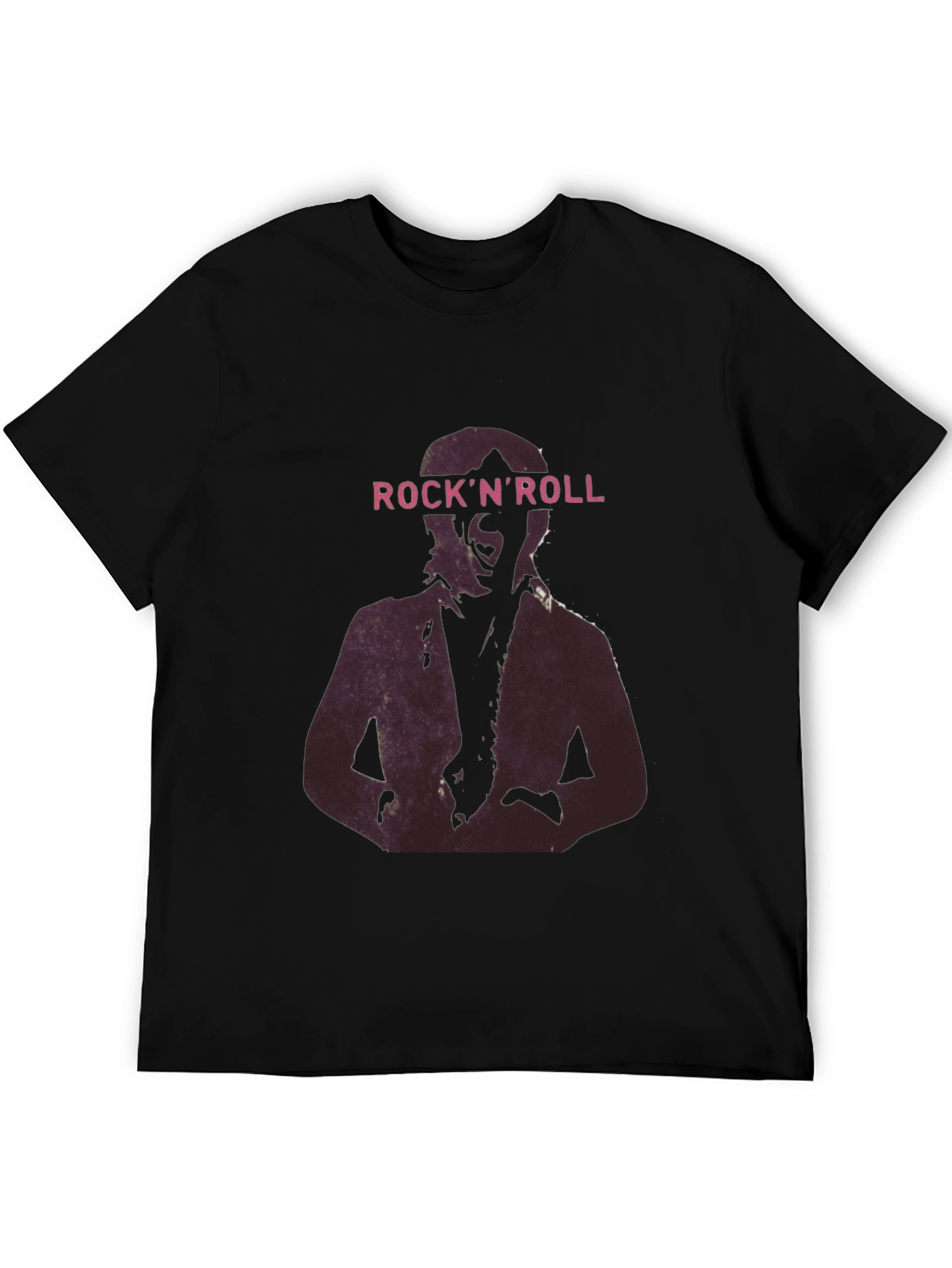 Rock N Roll Graphic Print Black T-Shirt