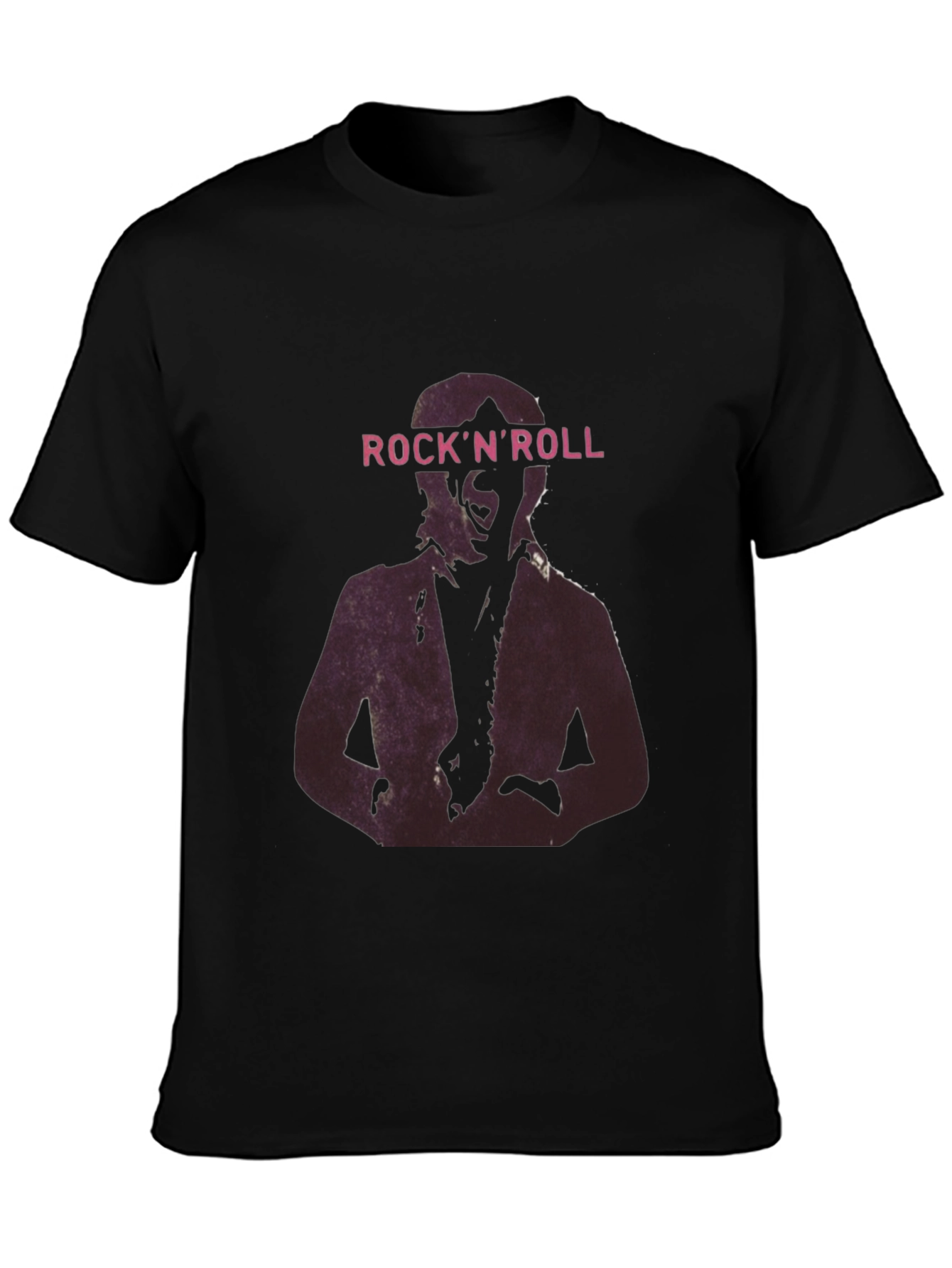 Rock N Roll Graphic Print Black T-Shirt