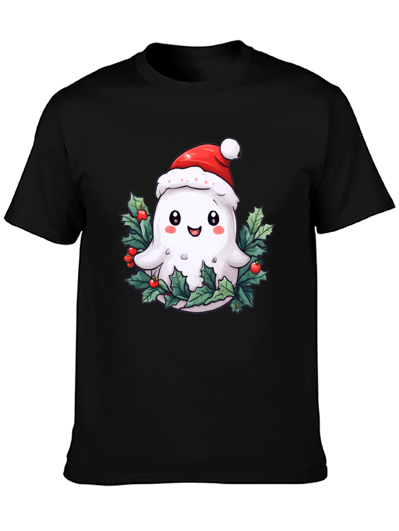 Festive Ghost T-Shirt - Holiday Spirit
