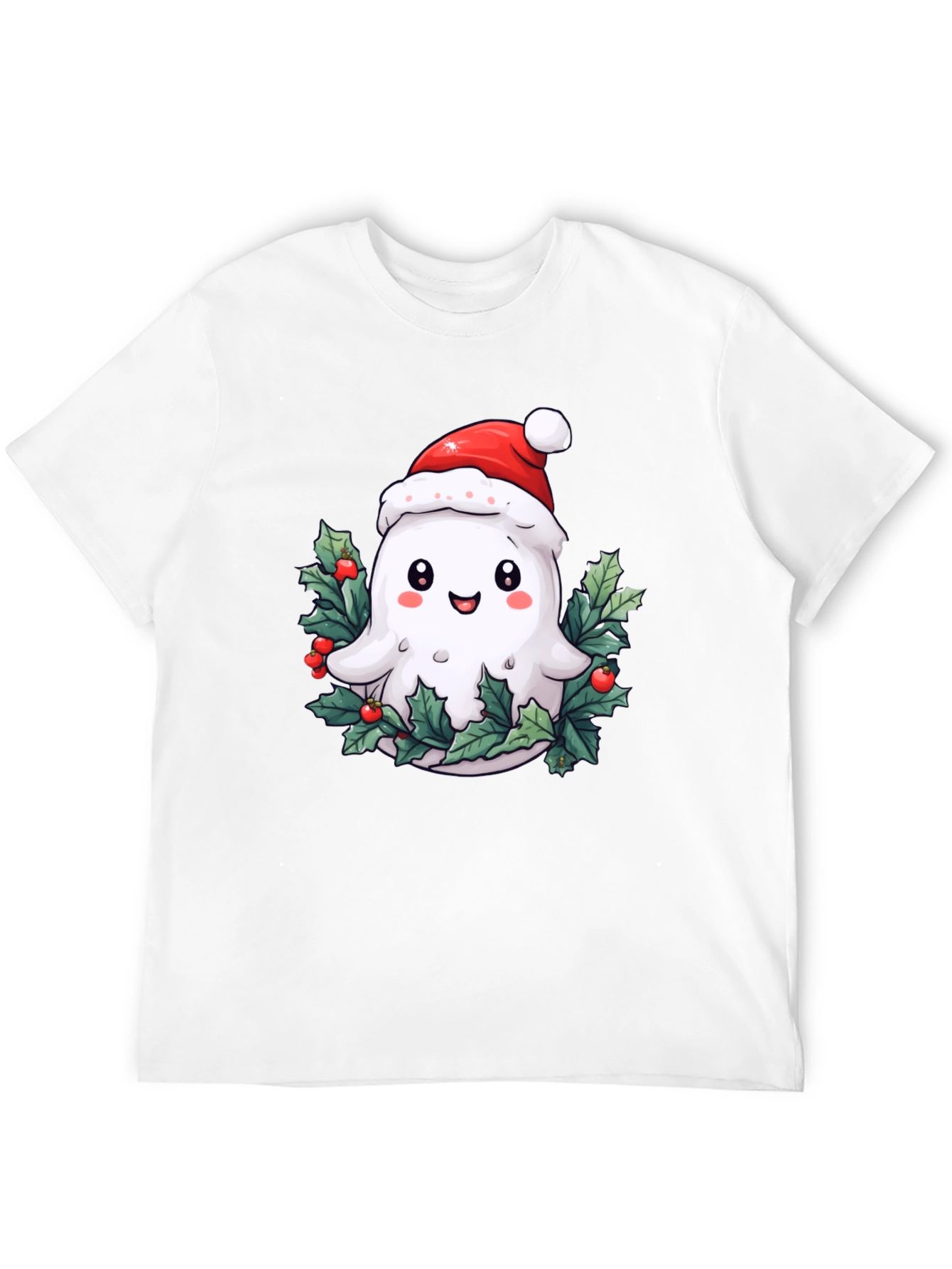 Festive Ghost T-Shirt - Holiday Spirit