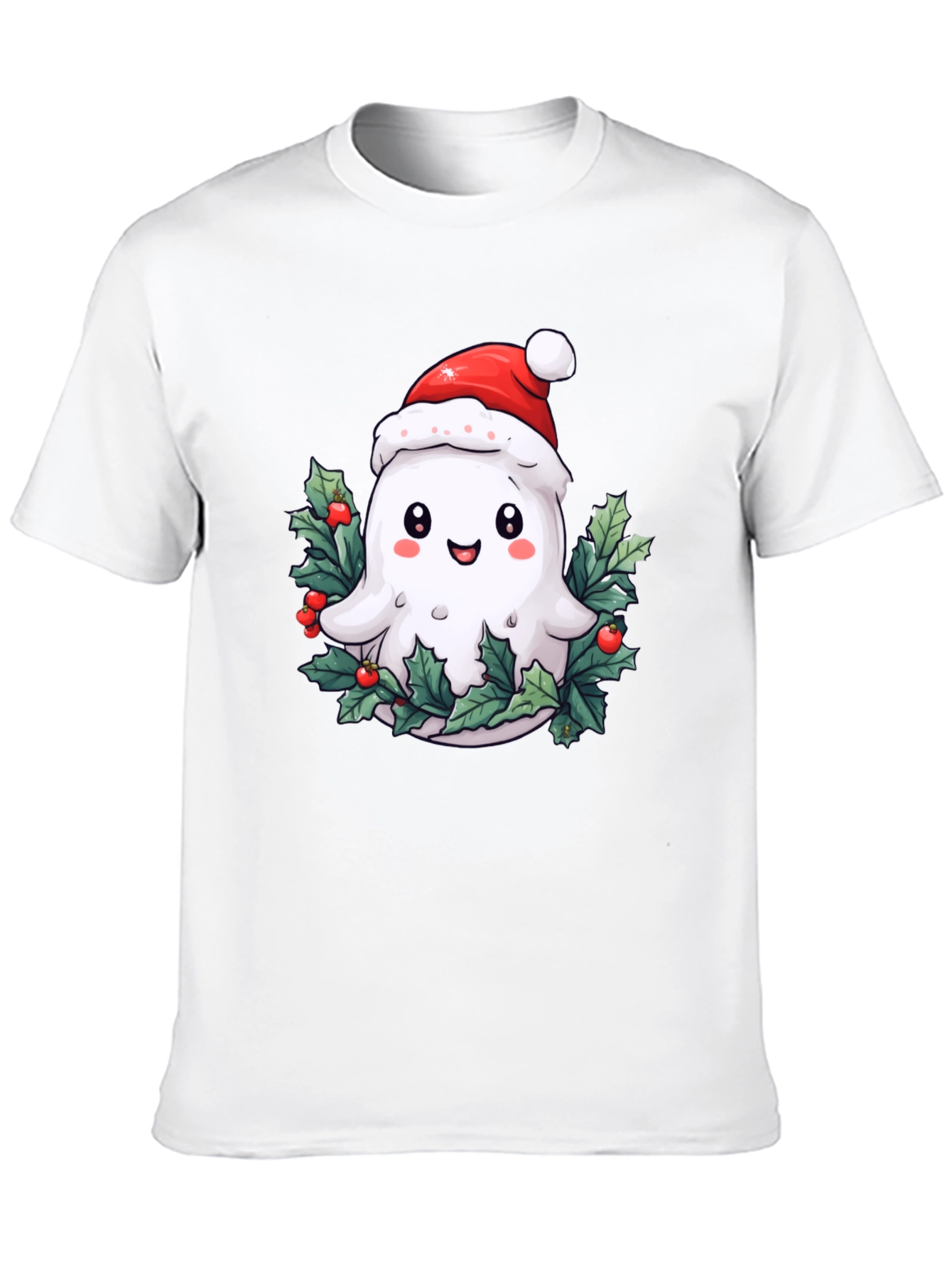 Festive Ghost T-Shirt - Holiday Spirit