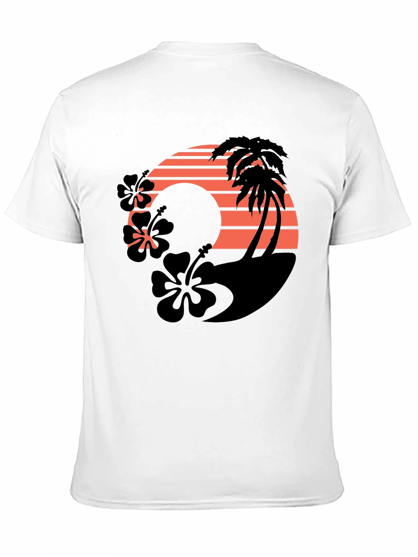 Tropical Sunset Graphic T-Shirt - Black