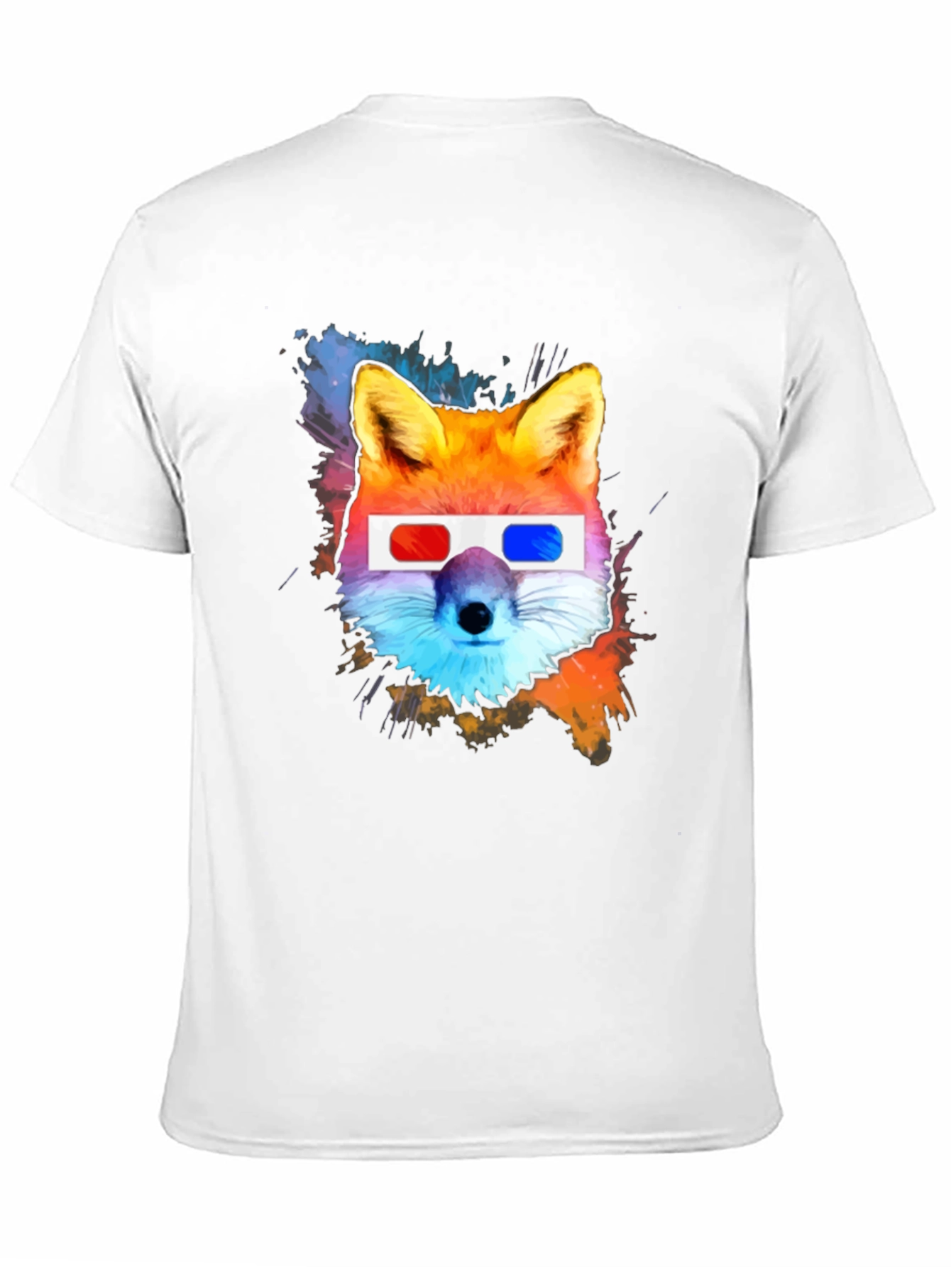 Cool Fox 3D Glasses Graphic T-Shirt