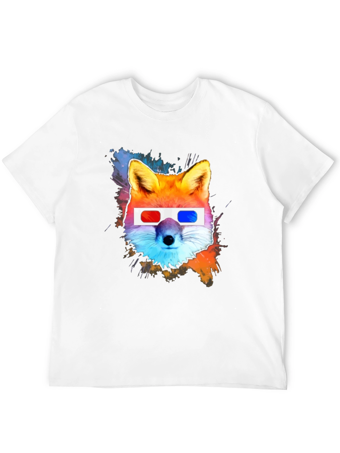 Cool Fox 3D Glasses Graphic T-Shirt
