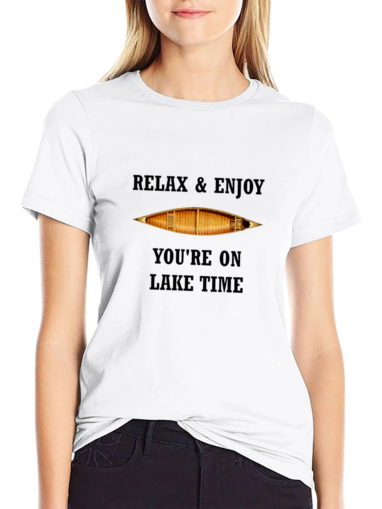 Relax & Enjoy Lake Time Canoe Graphic Tee