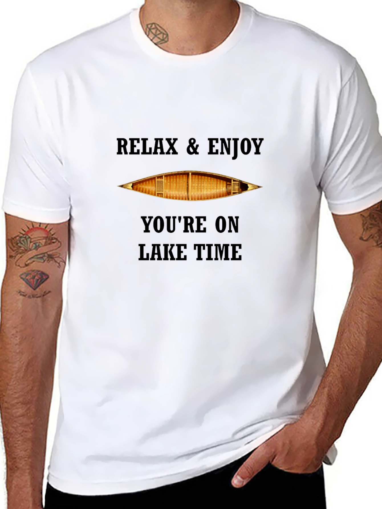 Relax & Enjoy Lake Time Canoe Graphic Tee