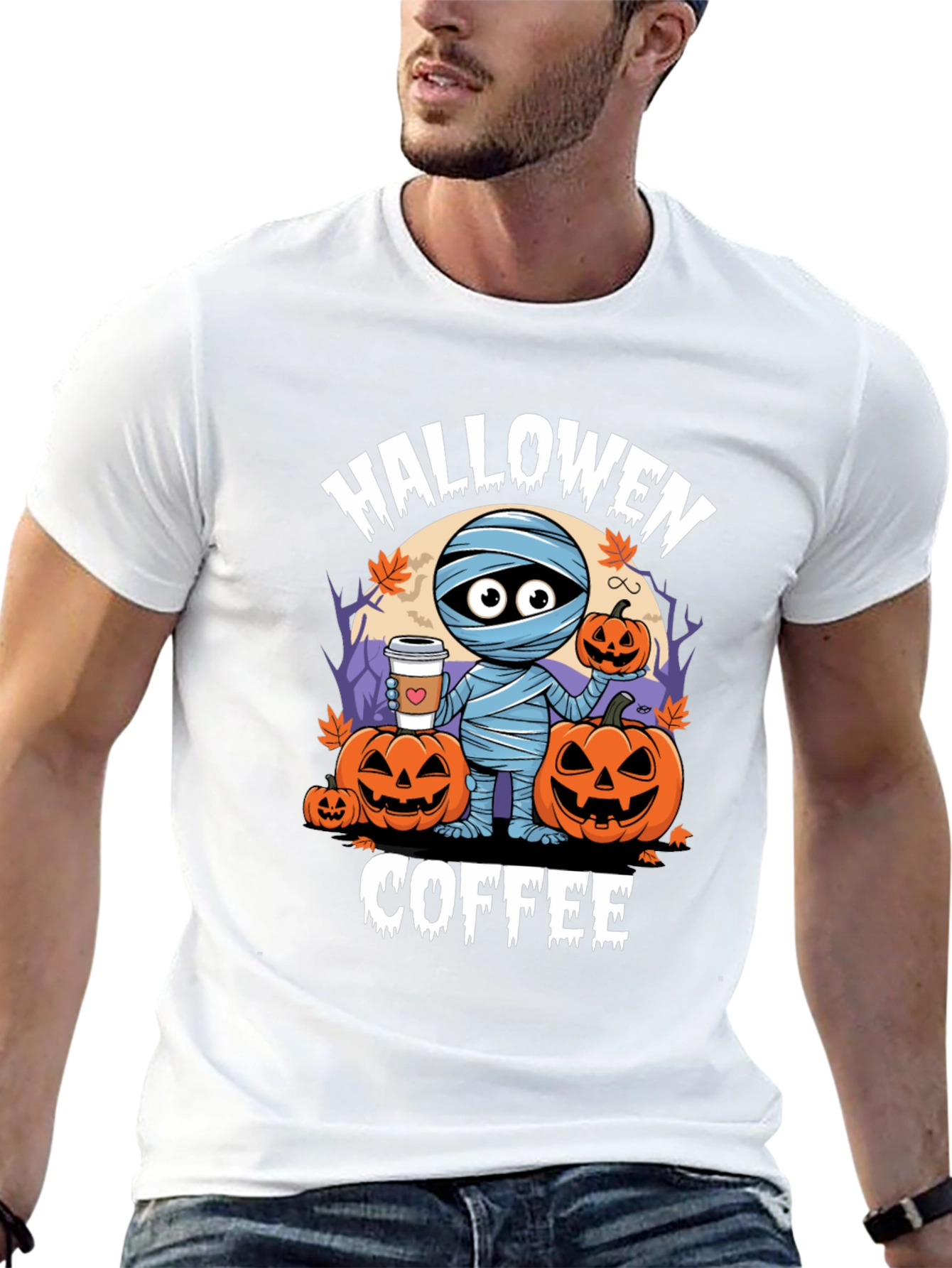 Halloween Coffee Mummy T-Shirt