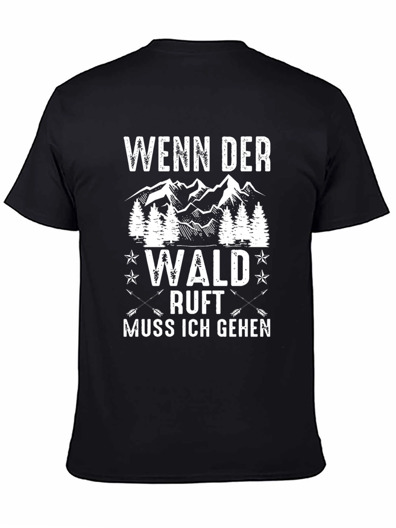 Wenn Der Wald Ruft Mens Black Graphic Tee