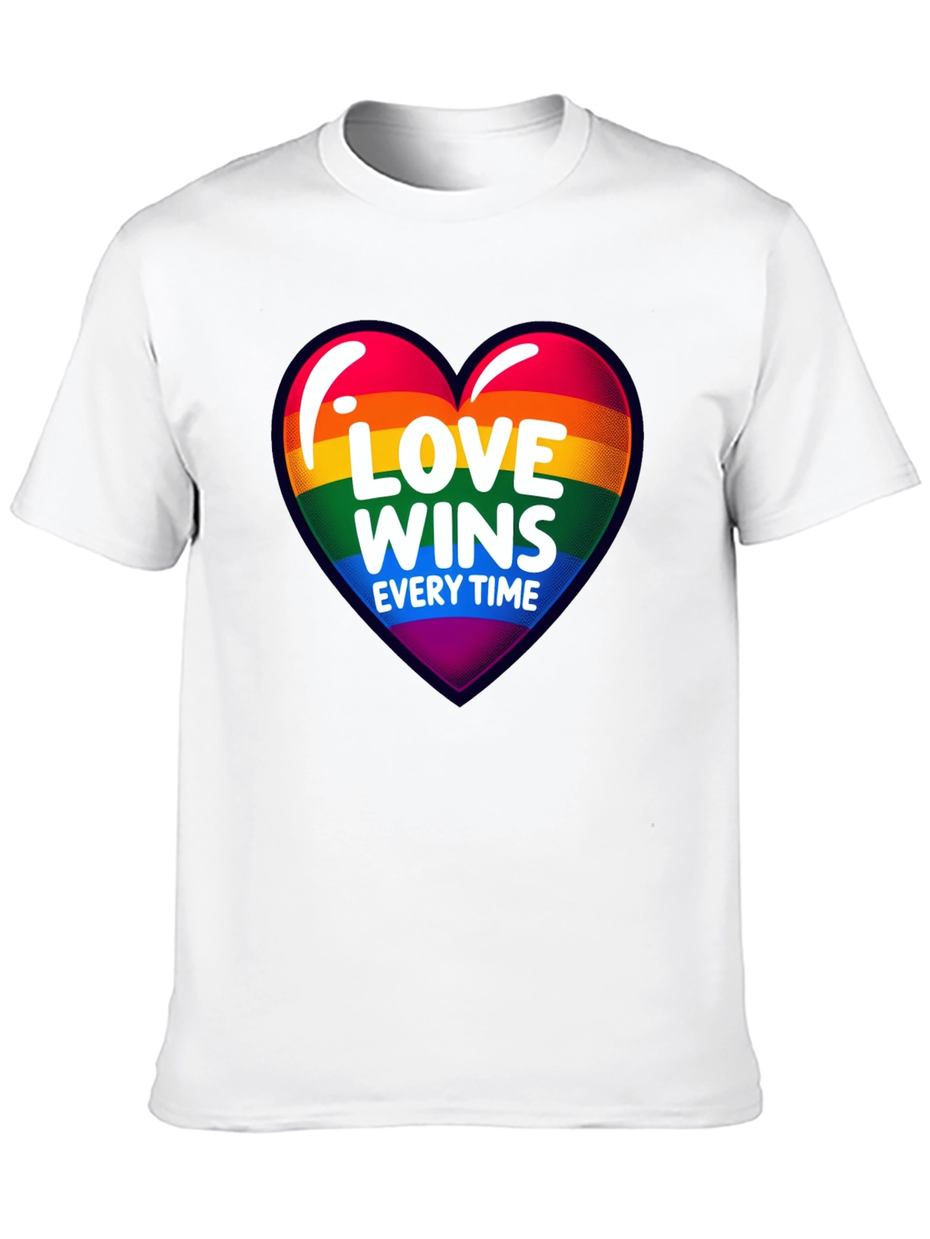 Love Wins Every Time Rainbow Heart T-Shirt