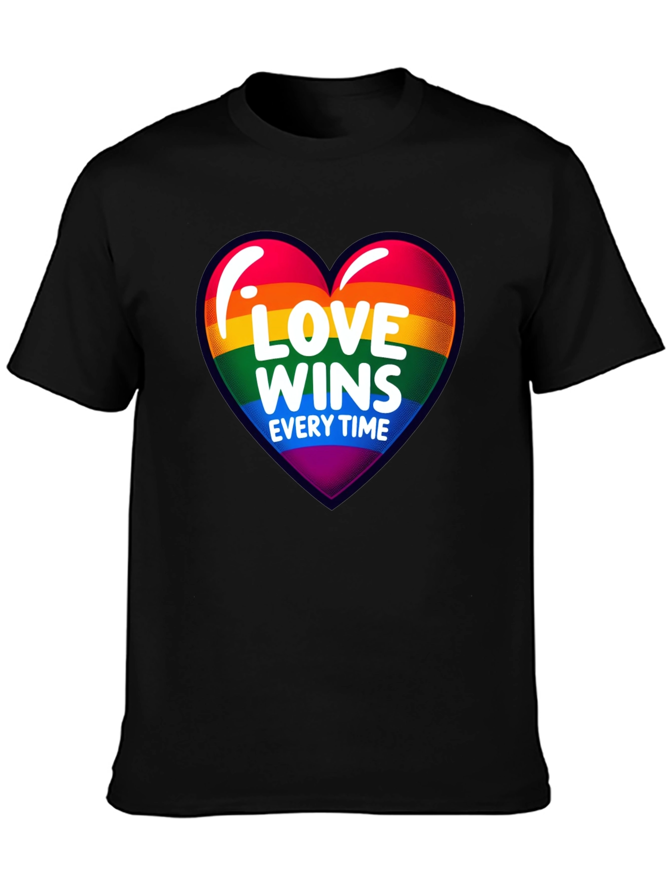 Love Wins Every Time Rainbow Heart T-Shirt