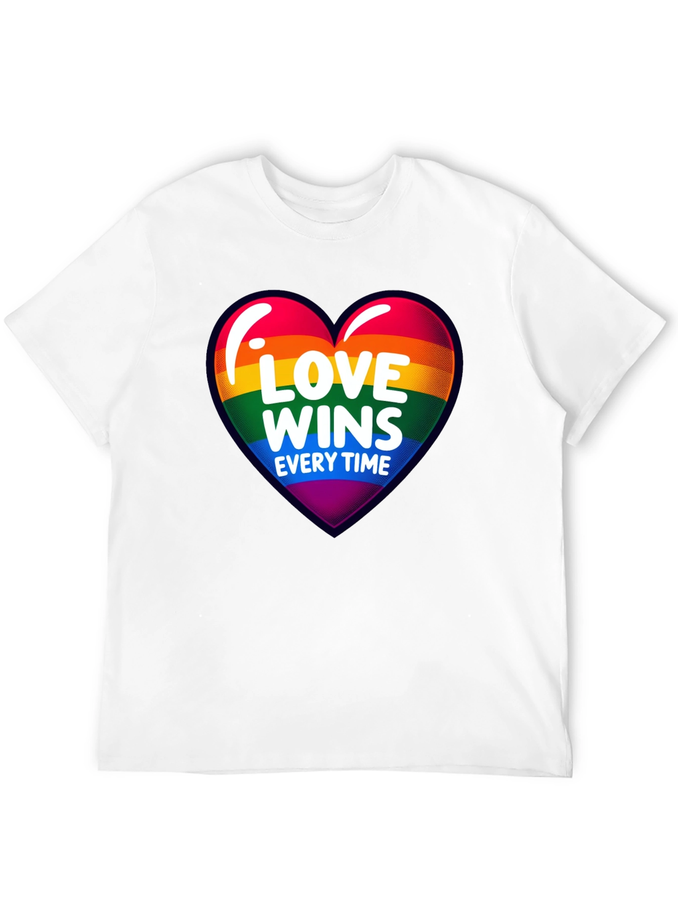 Love Wins Every Time Rainbow Heart T-Shirt