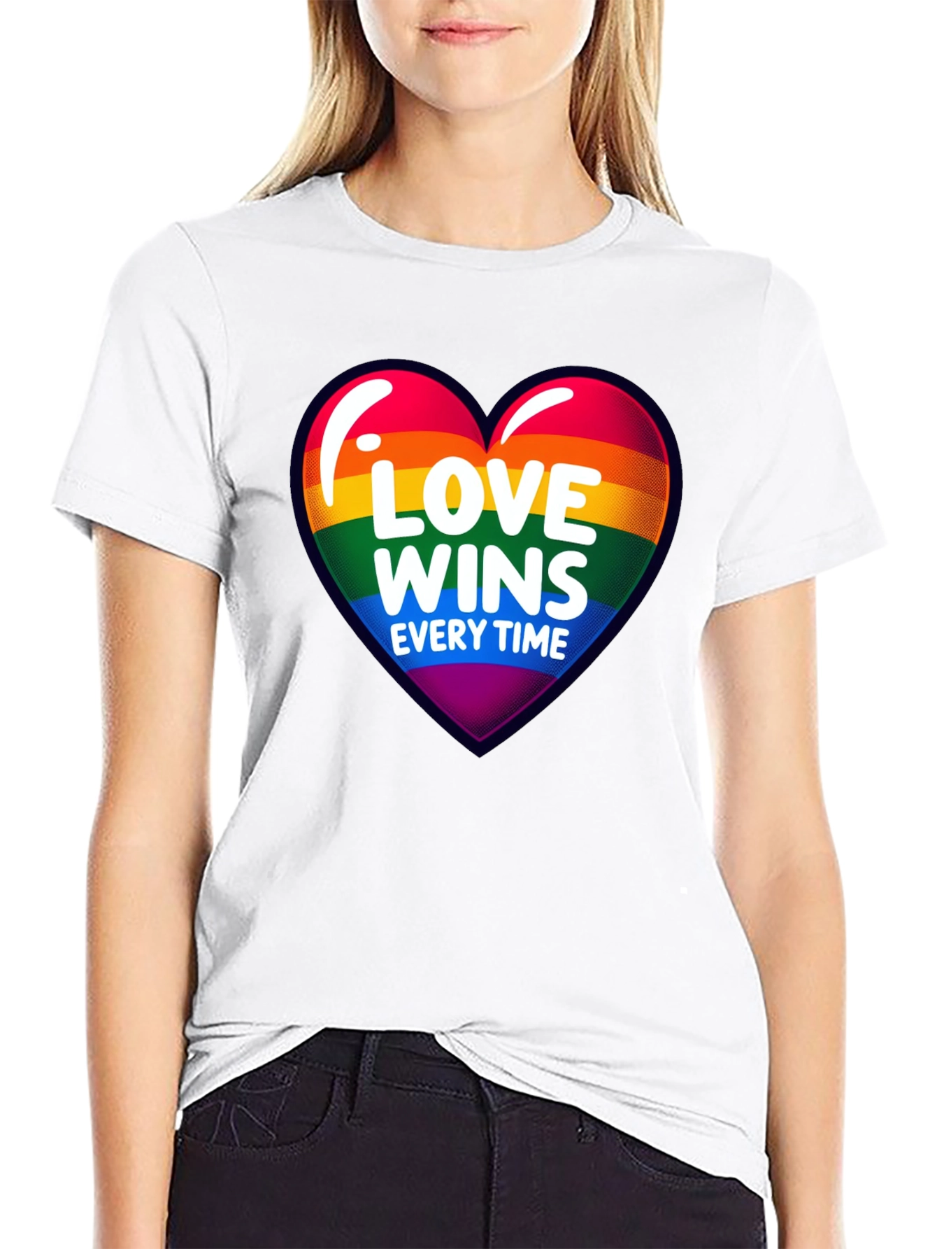 Love Wins Every Time Rainbow Heart T-Shirt