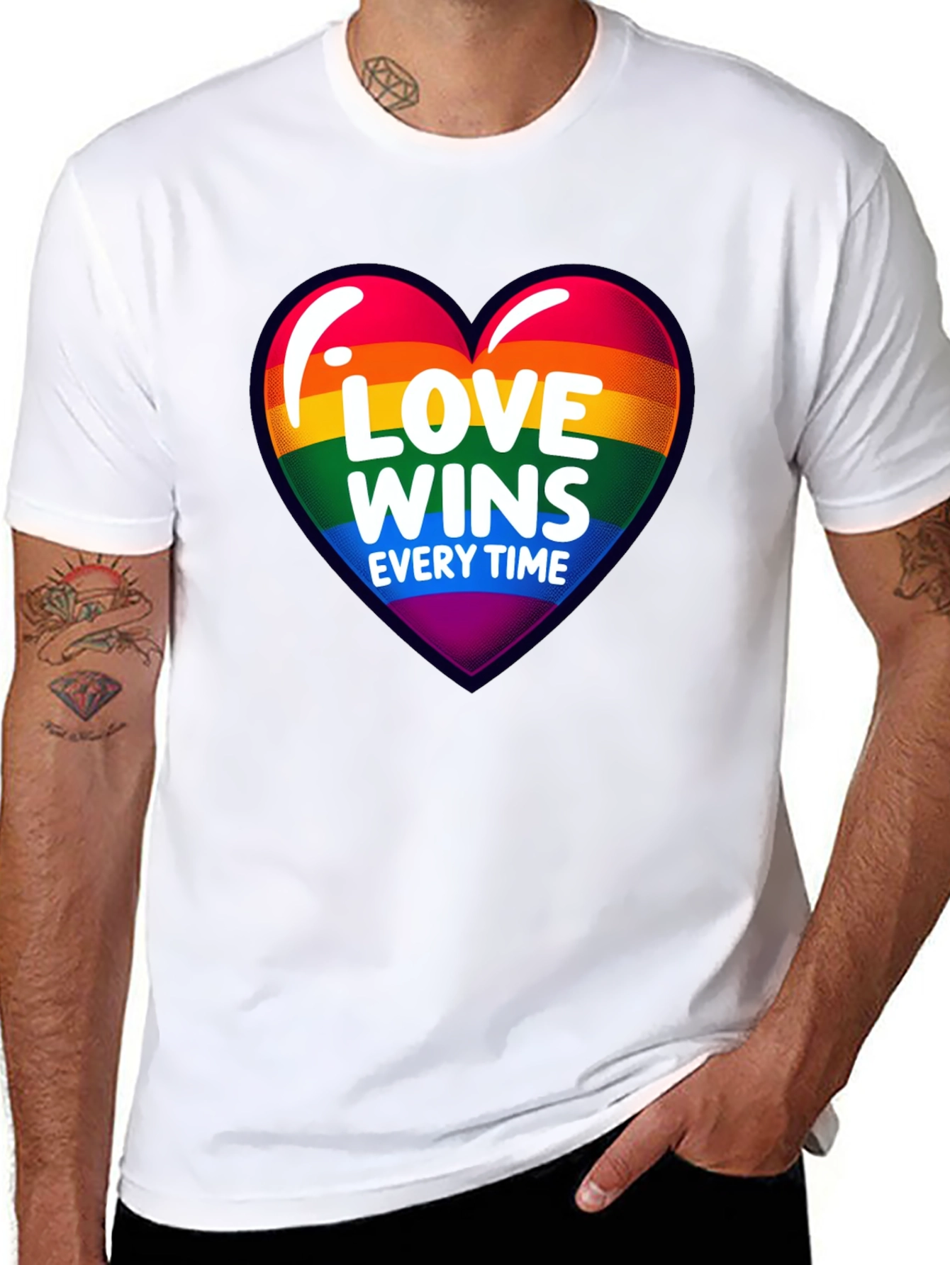 Love Wins Every Time Rainbow Heart T-Shirt