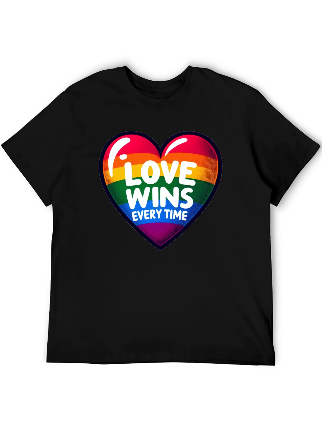 Love Wins Every Time Rainbow Heart T-Shirt