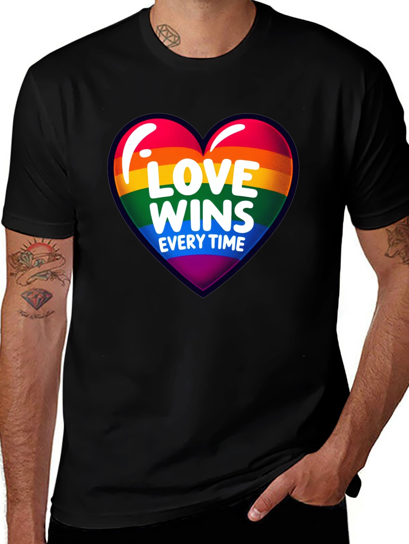 Love Wins Every Time Rainbow Heart T-Shirt