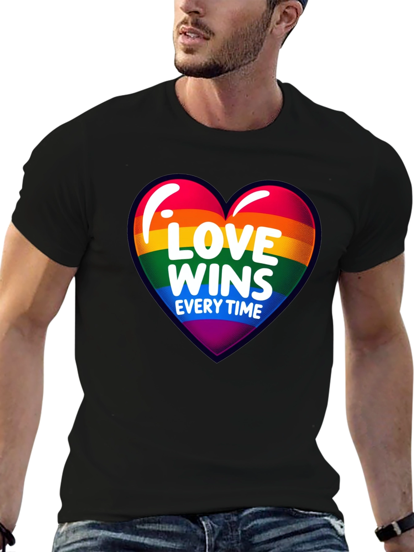 Love Wins Every Time Rainbow Heart T-Shirt