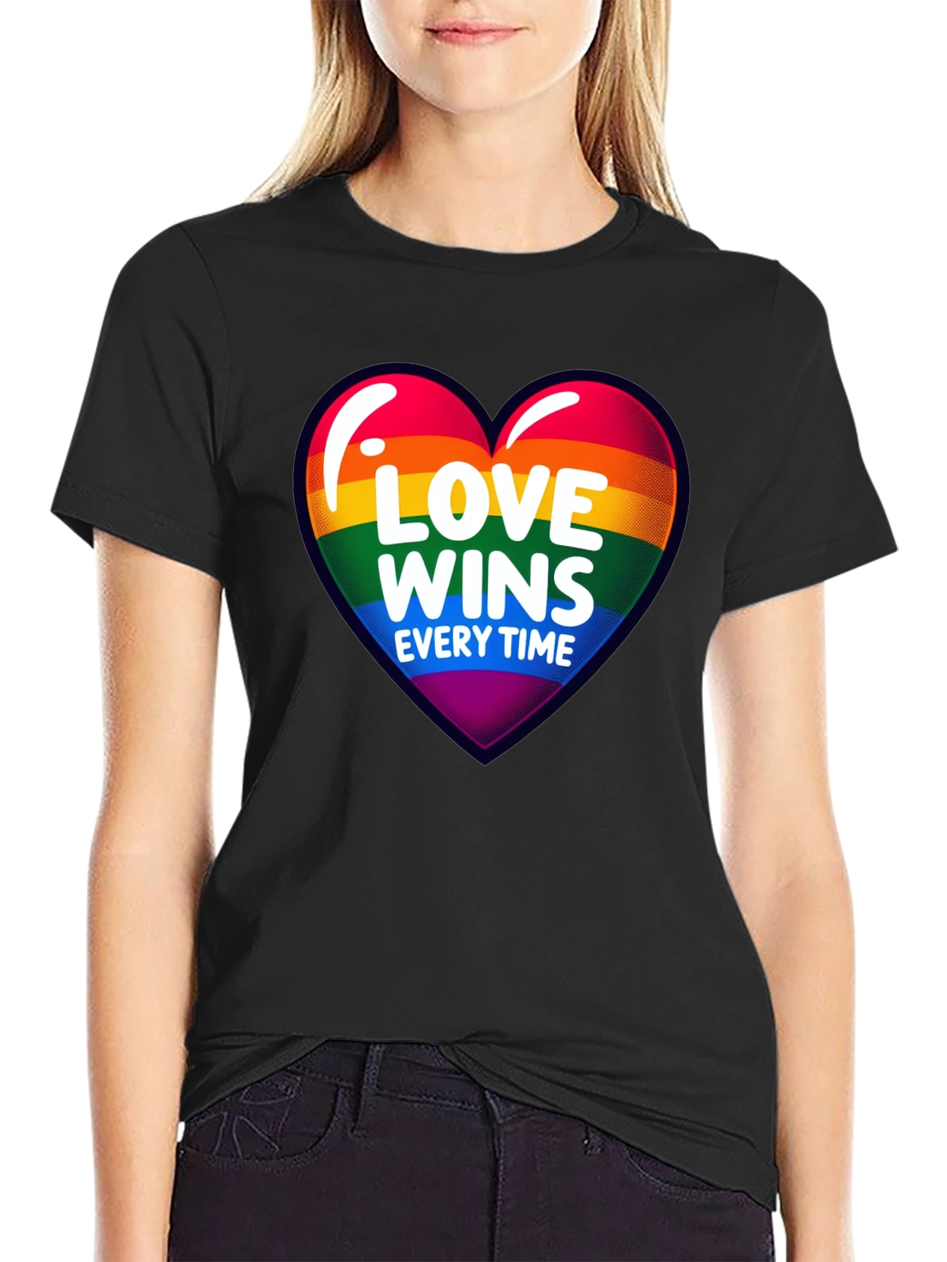 Love Wins Every Time Rainbow Heart T-Shirt