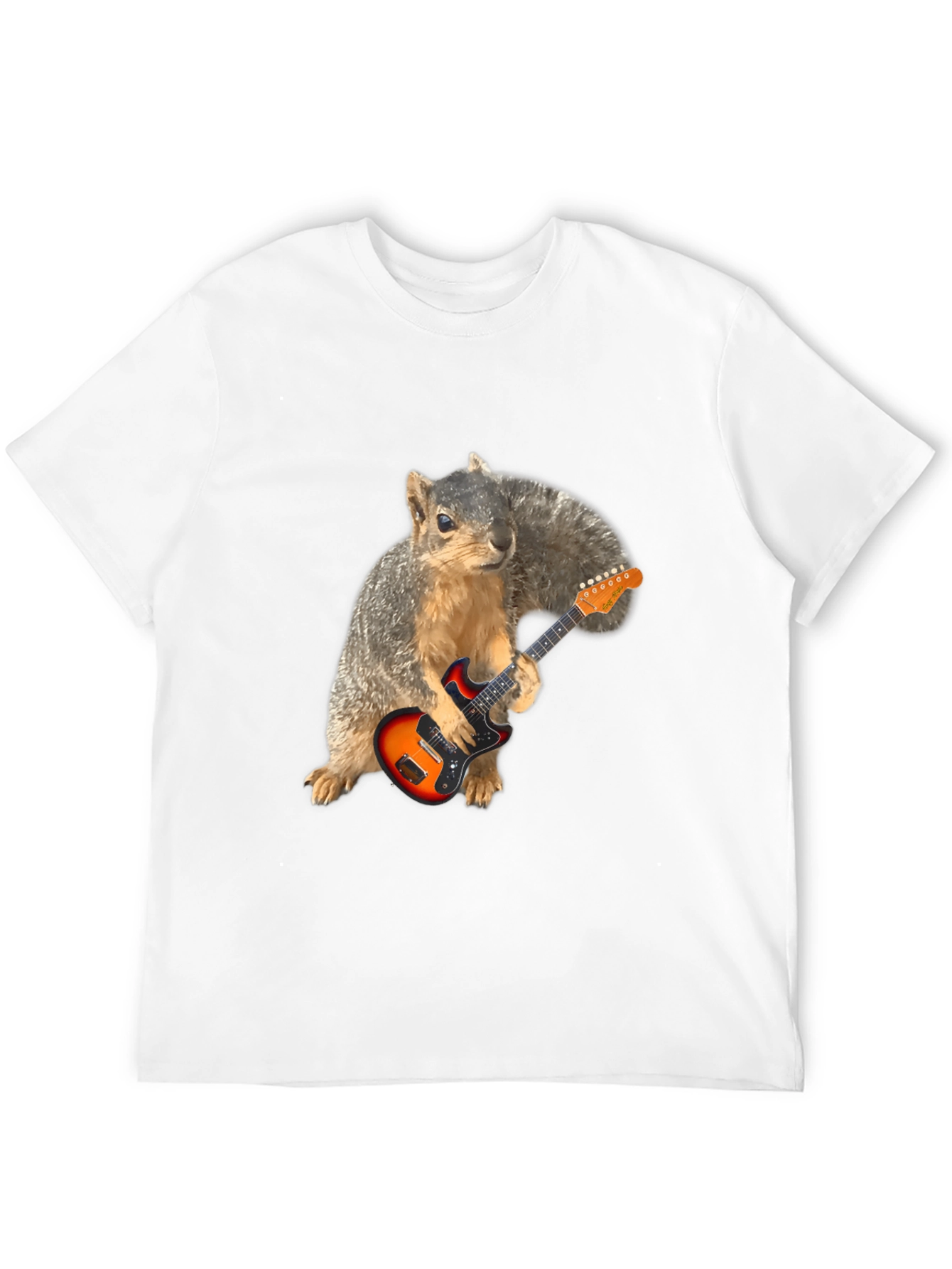 Squirrel Guitarist Graphic Tee - Black T-Shirt
