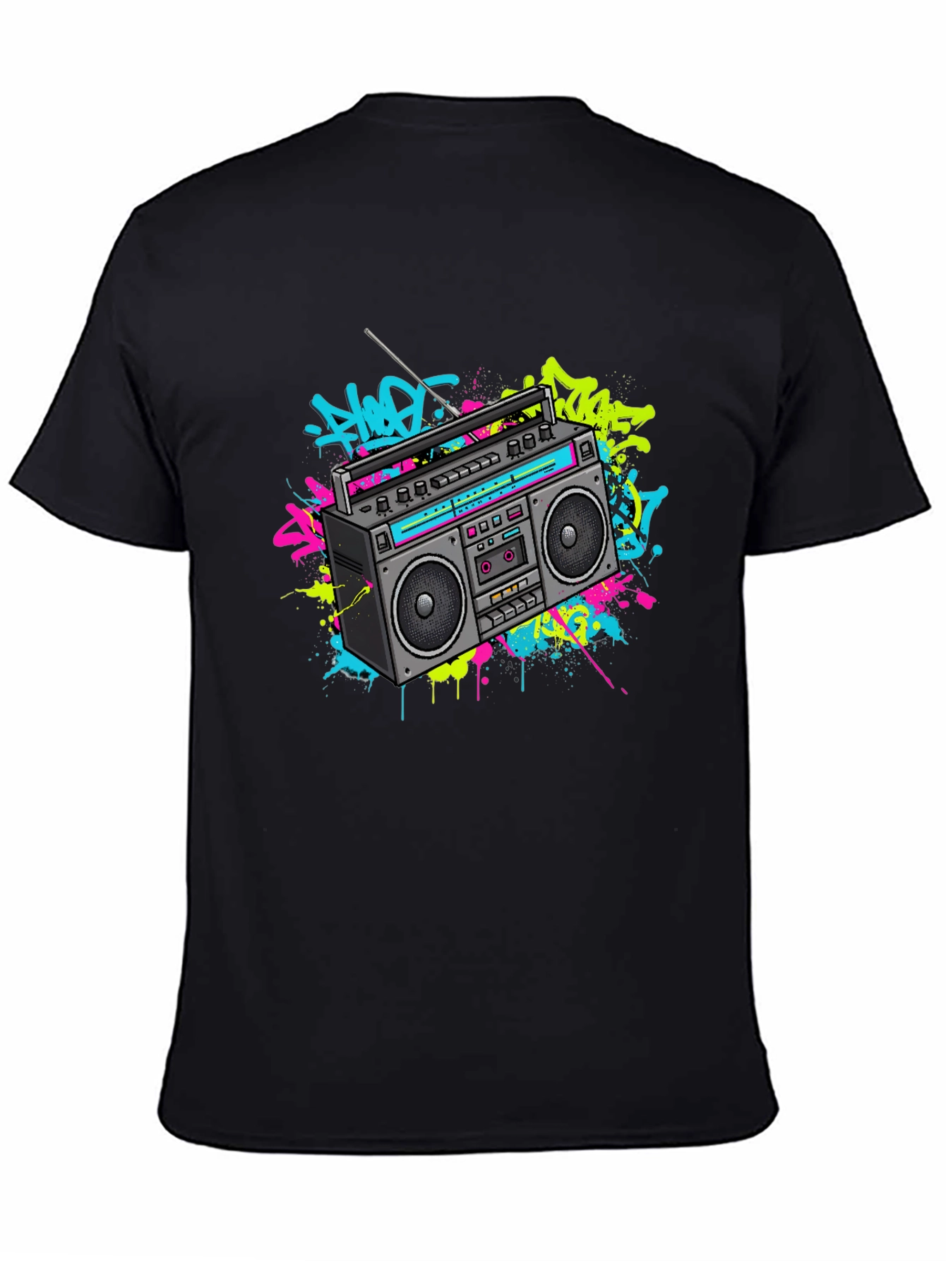 Retro Boombox Graphic Tee - 80s Vibe T-Shirt