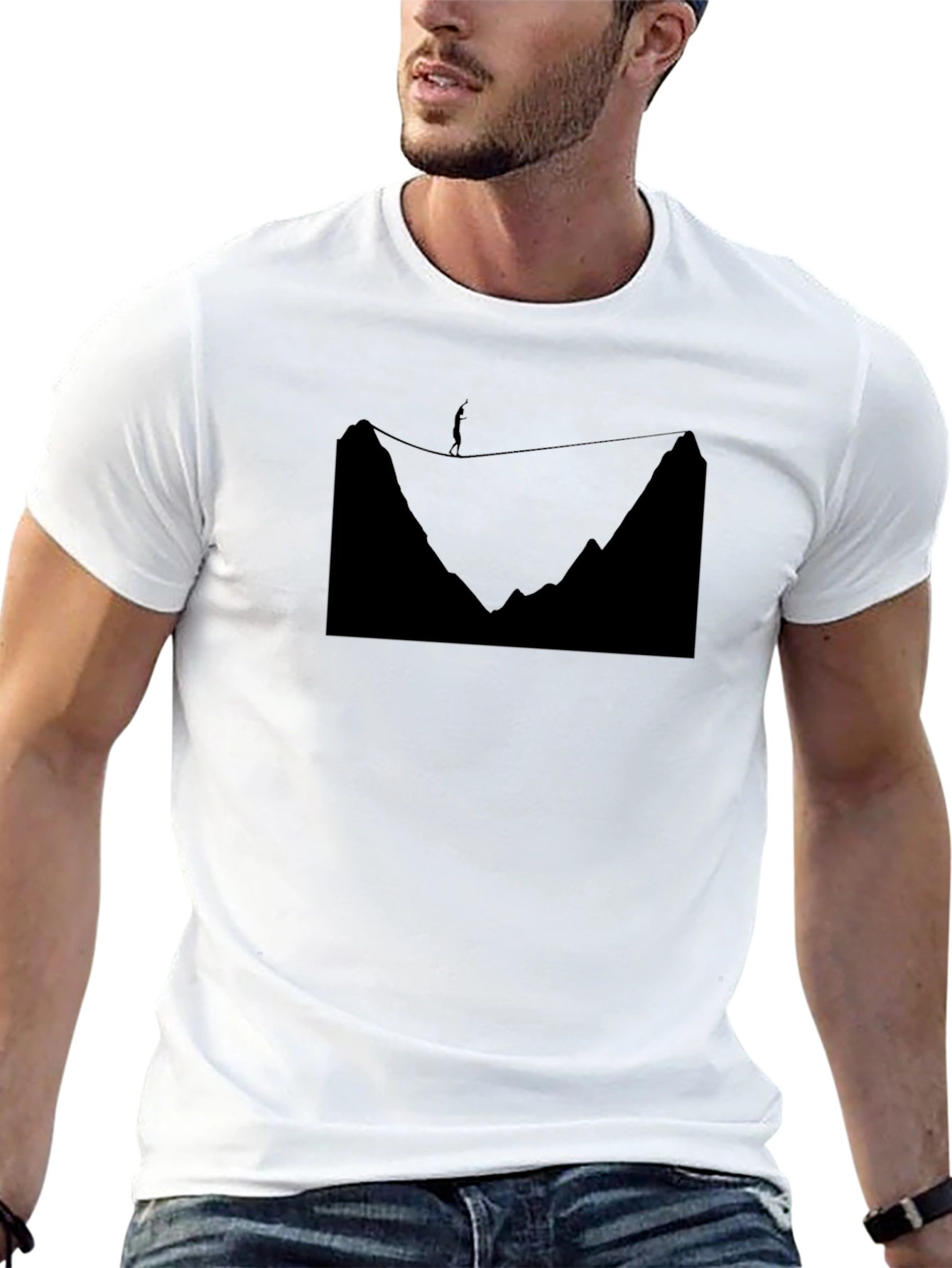 Black Graphic Tee: High Wire Act