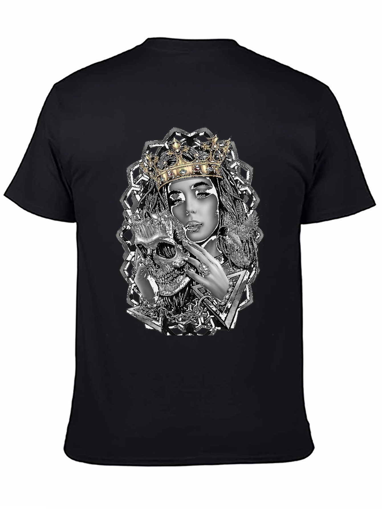 Queen & Skull Graphic Tee - Edgy Fashion