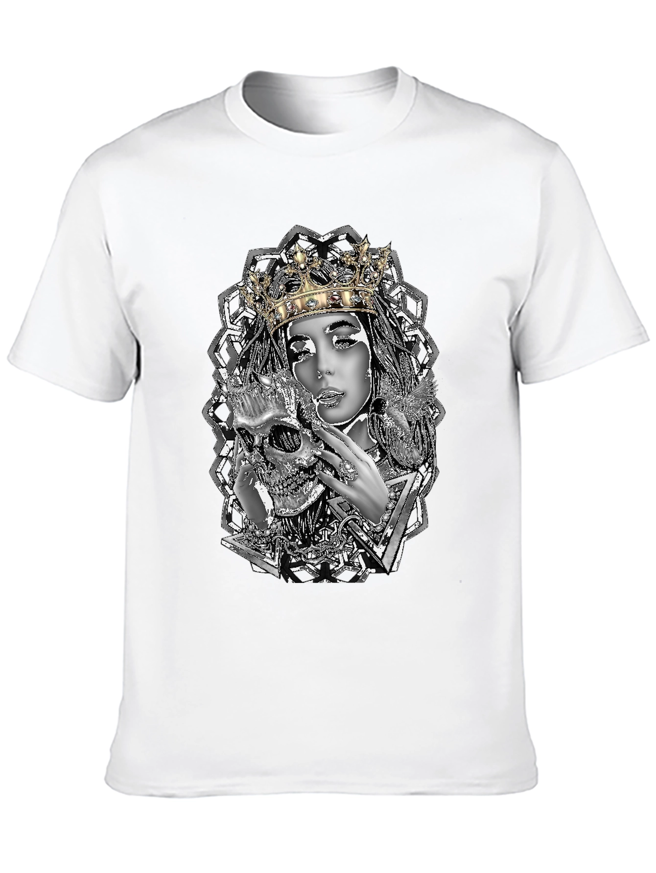 Queen & Skull Graphic Tee - Edgy Fashion