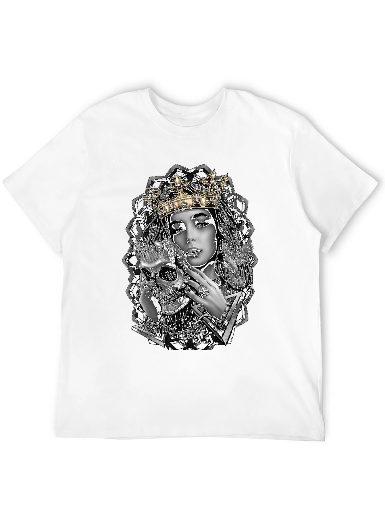 Queen & Skull Graphic Tee - Edgy Fashion
