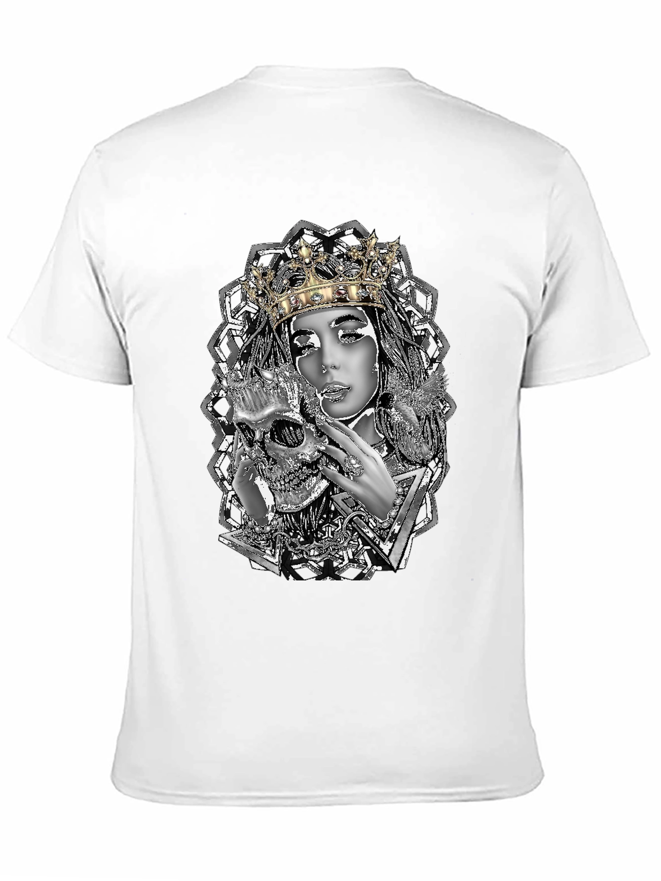 Queen & Skull Graphic Tee - Edgy Fashion