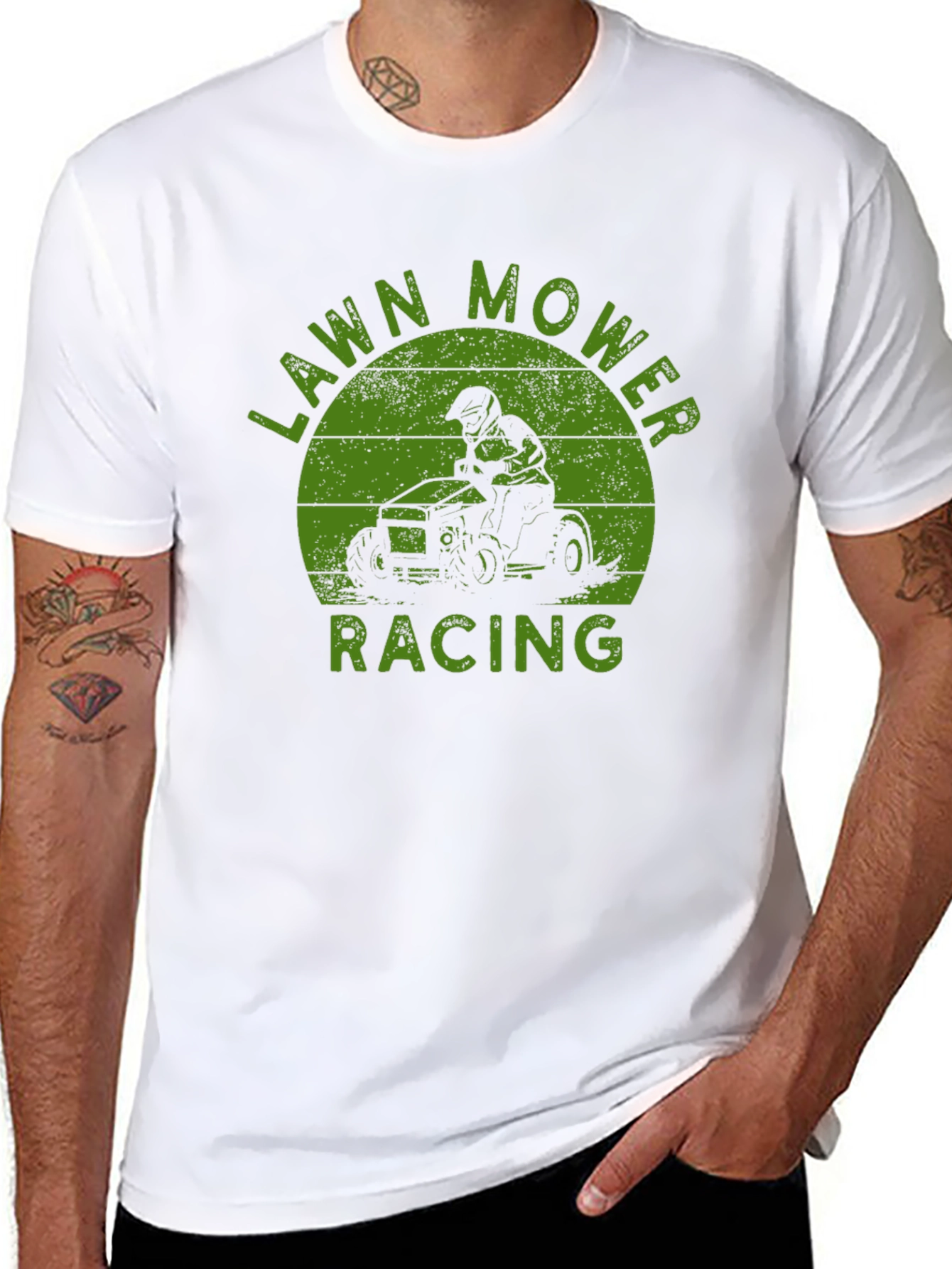 Lawn Mower Racing T-Shirt - Cool Graphic Tee