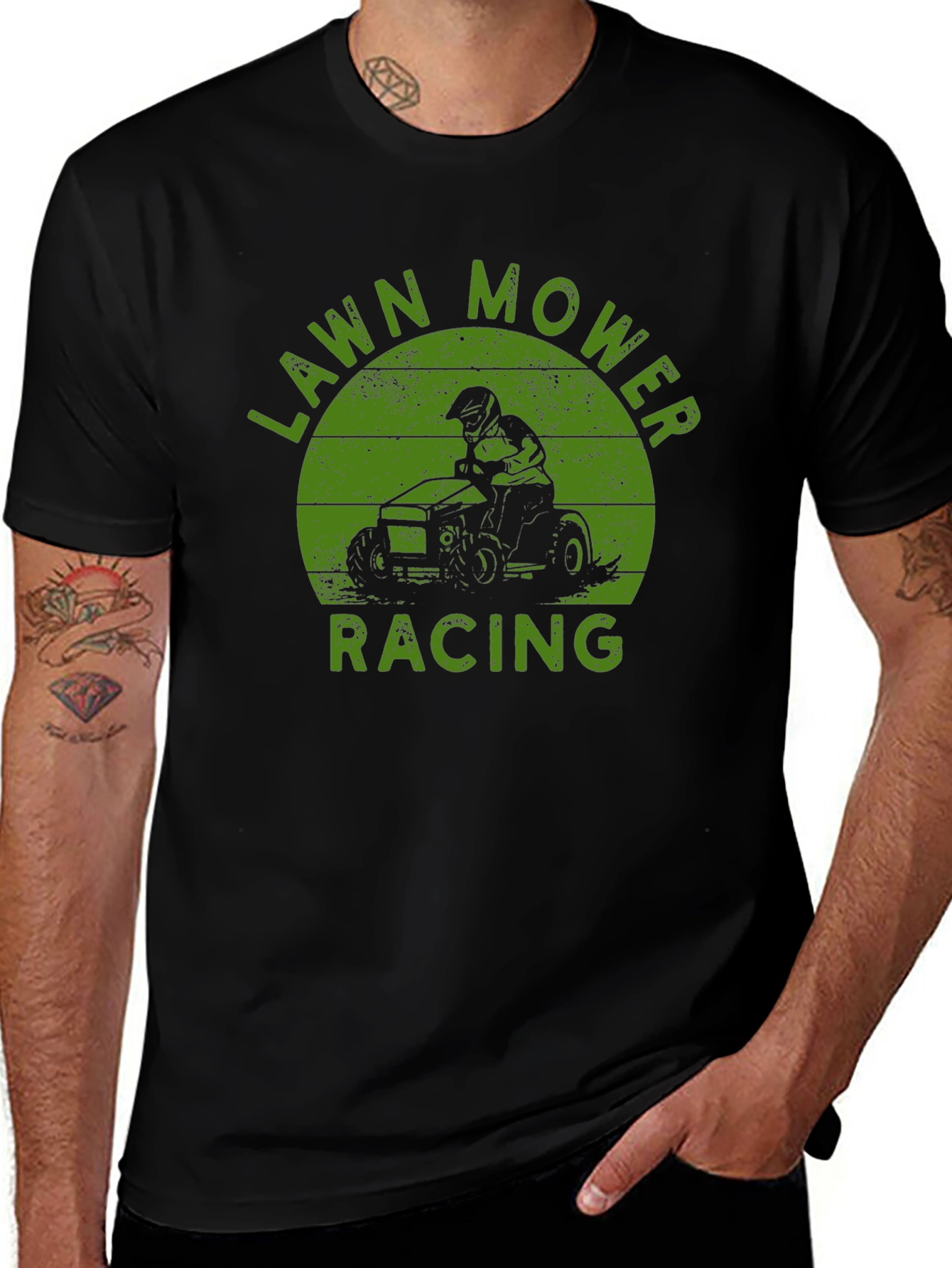 Lawn Mower Racing T-Shirt - Cool Graphic Tee