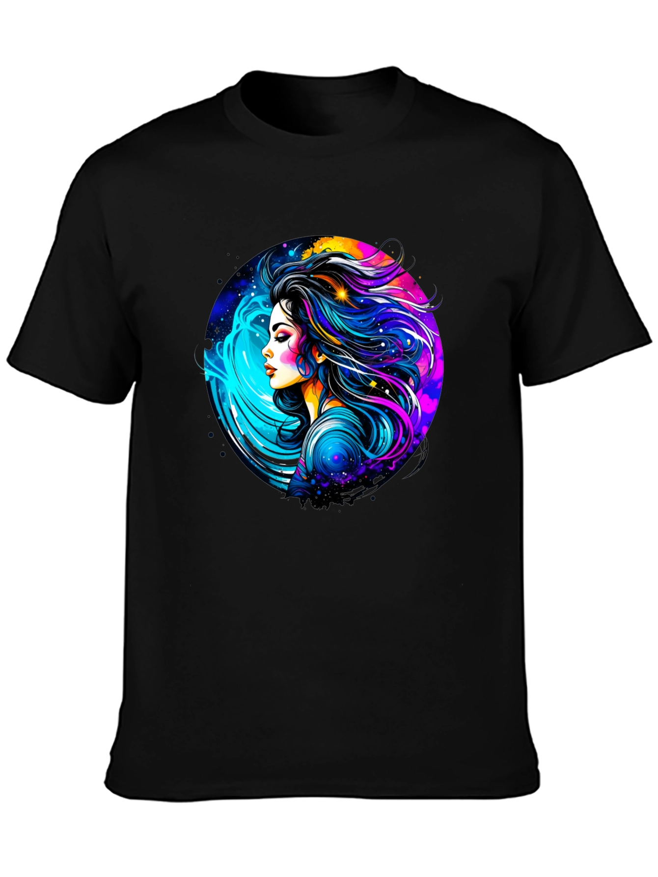 Cosmic Woman Graphic Tee - Modern Art Print