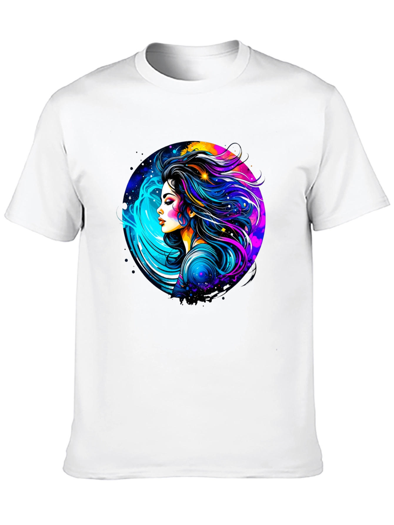 Cosmic Woman Graphic Tee - Modern Art Print