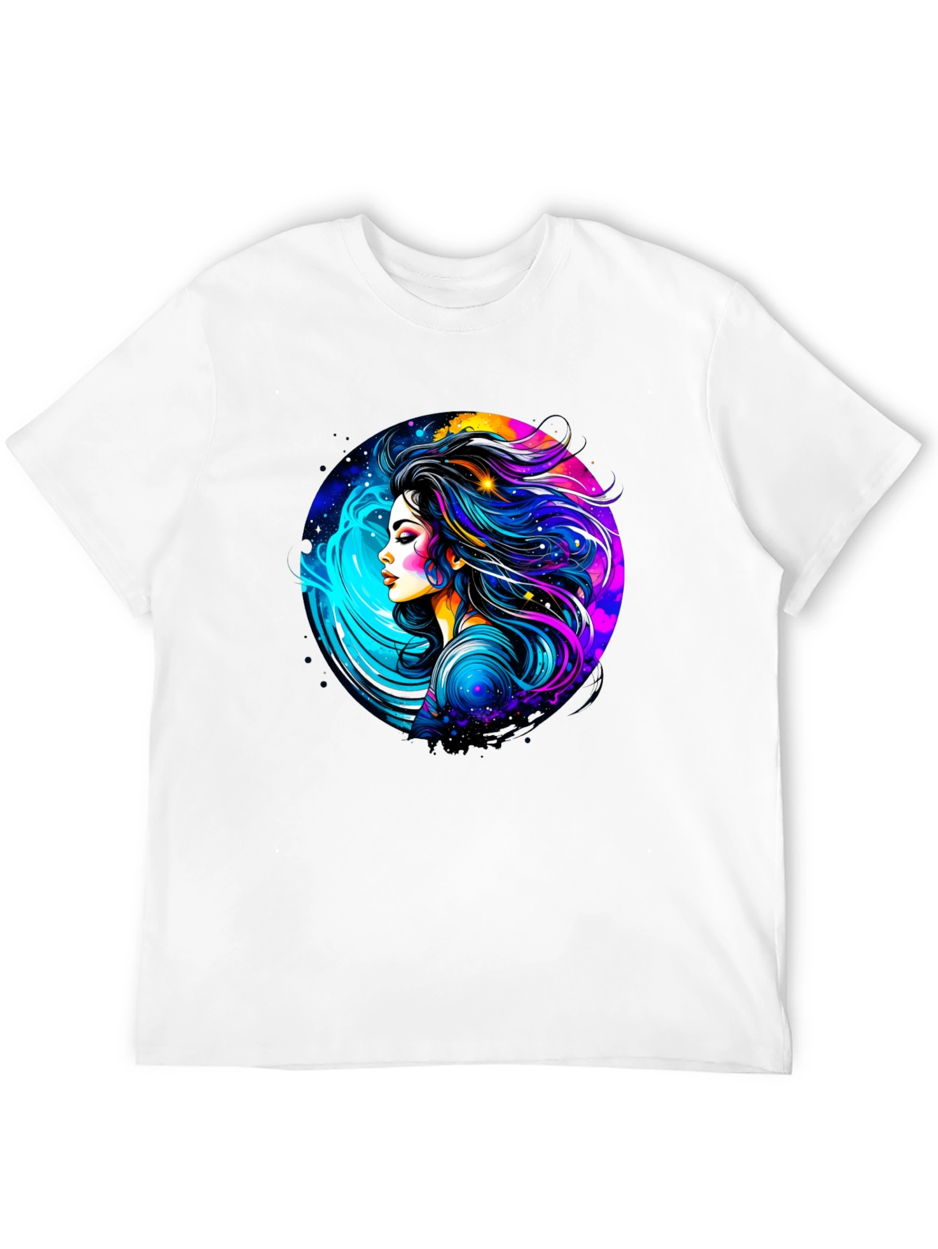 Cosmic Woman Graphic Tee - Modern Art Print