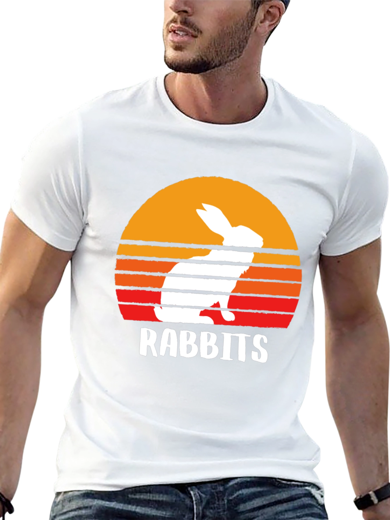 Retro Rabbits Sunset T-Shirt - Cute Animal Tee