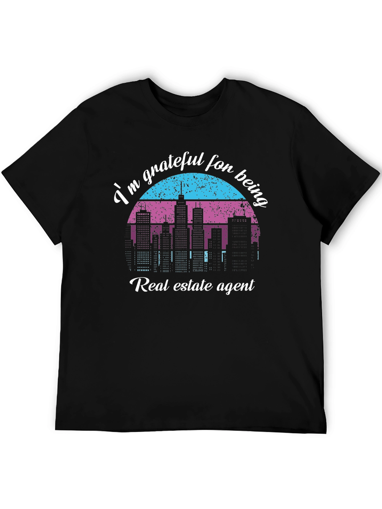 Grateful Real Estate Agent Black T-Shirt
